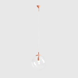 ALDEX Nohr pendant light with glass shade, coral/clear