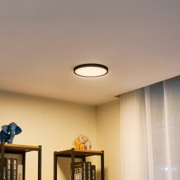 Lindby LED ceiling light Pravin, Ø 23 cm, CCT, black