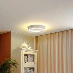 Lindby LED ceiling light Yasmen, white, metal, 3-step dimmable