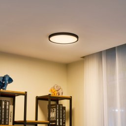 Lindby LED ceiling light Pravin, Ø 30 cm, CCT, black