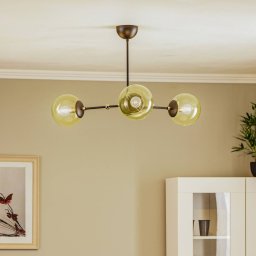 Alfa Itoris ceiling light, 3-bulb, black/gold