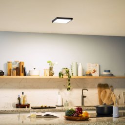 Philips Slim Surface, black, 21 x 21 cm, angular, 2,700 K