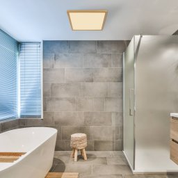 Globo LED ceiling light Sapana, length 29.5 cm brass