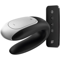 Satisfyer Double FUN vibrator for couples Black 9,2 cm