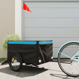 vidaXL Bike Trailer Black and Blue 45 kg Iron