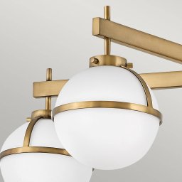 HINKLEY Hollis ceiling light, 5-bulb, brass/opal