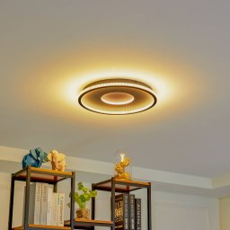 Lindby LED ceiling light Edenia, black/white, CCT, Ø 51 cm