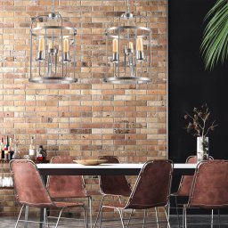 Euluna Constantine chandelier, steel, 3-bulb