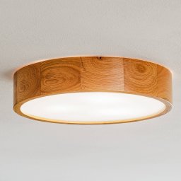 TEMAR LIGHTING Cleo ceiling light, Ø 38 cm, 3-bulb, oak wood, E27