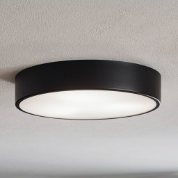TEMAR LIGHTING Cleo 400 ceiling lamp, black, sensor, IP20, Ø 40 cm, metal