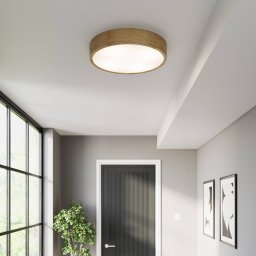 TEMAR LIGHTING Cleo ceiling light, Ø 48 cm, 4-bulb, oak wood, E27
