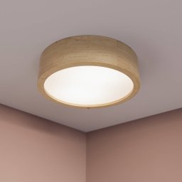 TEMAR LIGHTING Cleo ceiling light, Ø 28 cm, 2-bulb, oak wood, E27