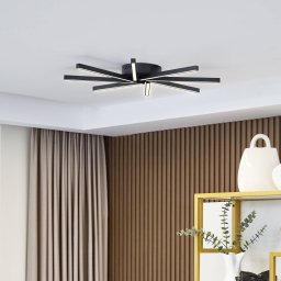 Lucande LED ceiling light Tjado, Ø 70 cm, black, metal