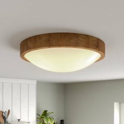 Envostar Kris ceiling light, Ø 37 cm, natural oak