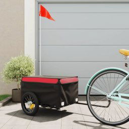 vidaXL Bike Trailer Black and Red 30 kg Iron