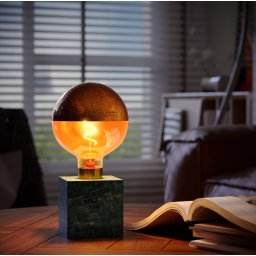 Calex Square Marble table lamp, green