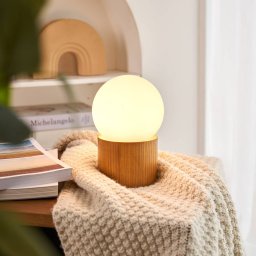 Pauleen Woody Shine table lamp, wooden, glass