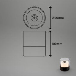 Briloner 7483 LED battery table lamp with a dimmer, black