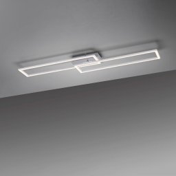 JUST LIGHT. GmbH Iven LED ceiling light, steel, dimmable, 101.6 x 19.8 cm