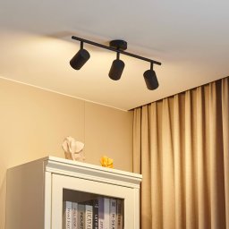 Lindby downlight Jorell, black, 51 cm, 3-bulb, GU10