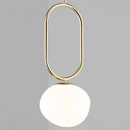 DFTP by Nordlux Shapes 22 pendant light, white/brass, Ø 22 cm