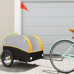 vidaXL Bike Trailer Black and Yellow 45 kg Iron