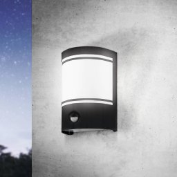 EGLO Cerno outdoor wall lamp, motion detector, black