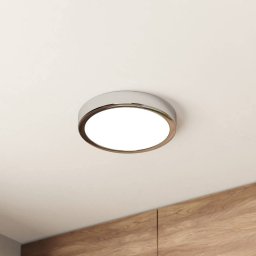 EGLO LED ceiling lamp Fueva 5 IP44 3000K chrome Ø21cm