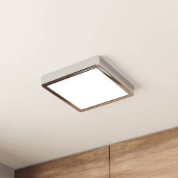 EGLO LED ceiling lamp Fueva 5 IP44 3000K chrome 21x21cm
