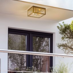 Lindby Kremena outdoor ceiling light, black