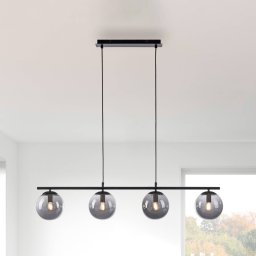 JUST LIGHT. GmbH Big Widow pendant light, glass globes, 4-bulb