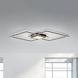 JUST LIGHT. GmbH Asmin LED ceiling light, CCT, black, 106x37cm