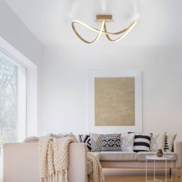 JUST LIGHT. GmbH LED ceiling light Maria, dimmable, brass