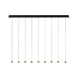 Sil-Lux Magnetic LED pendant light, linear, 9-bulb, gold