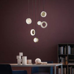 Sil-Lux Yo-Yo LED pendant light, 6-bulb, black/gold