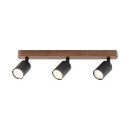 TK Lighting Subrin downlight, walnut, 3-bulb