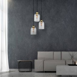 TK Lighting Satipo glass pendant light, 3-bulb, transparent