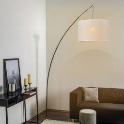 TK Lighting Moby White floor lamp with textile shade