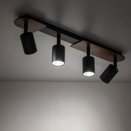 TK Lighting Downlight Cover Wood, walnut, 4-bulb