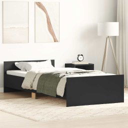 vidaXL Bed Frame without Mattress Black 100x200 cm Engineered Wood