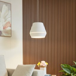 Lucande Mynoria LED pendant light, white, aluminium, Ø 35 cm