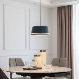 Lucande LED pendant light Faelinor, blue, aluminium, Ø 35 cm