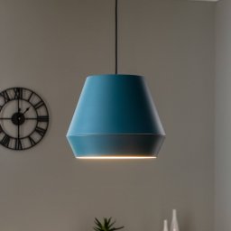 Lucande Mynoria LED pendant light, blue, aluminium, Ø 35 cm