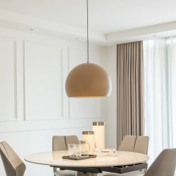 Lucande LED pendant light Lythara, brown, Ø 50 cm, aluminium