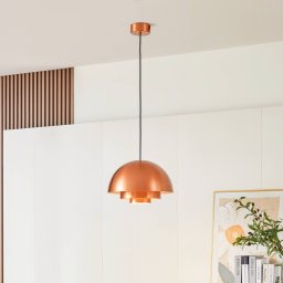 Lucande Nymara LED pendant light, copper, aluminium, Ø 40 cm