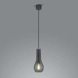 Helestra Gara pendant light, smoky glass, 1-bulb