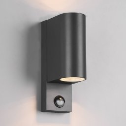 Trio Lighting Roya outdoor wall 2-bulb, sensor, round anthracite