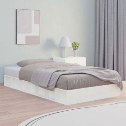 vidaXL Bed Frame without Mattress White 90x190 cm Single Single Solid Wood
