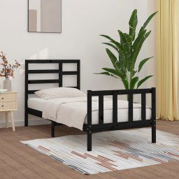 vidaXL Bed Frame without Mattress Black 100x200 cm Solid Wood Pine