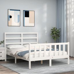 vidaXL Bed Frame without Mattress White 140x200 cm Solid Wood Pine